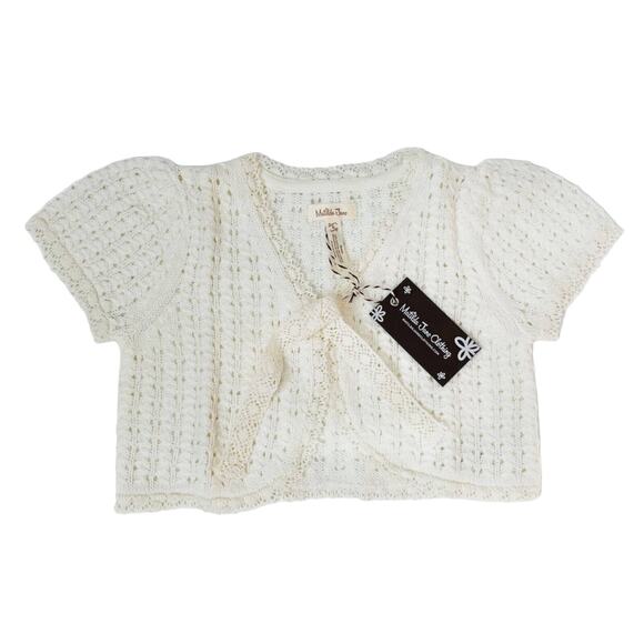 NWT Matilda Jane Size 6 Marietta Crochet Trimmed Sweater Shrug - Picture 1 of 5